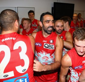 Celebration: Adam Goodes.