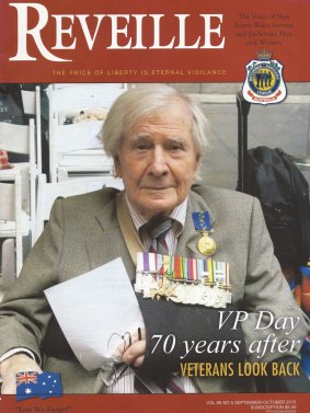 Olof Isaksson on the cover of Reveille, magazine of The Returned and Services League of Australia (NSW  Branch). 