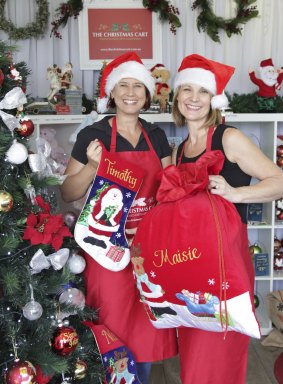 Deborah Quinn, right, from The Christmas Cart, which specialises in personalised messages and images on gifts. 