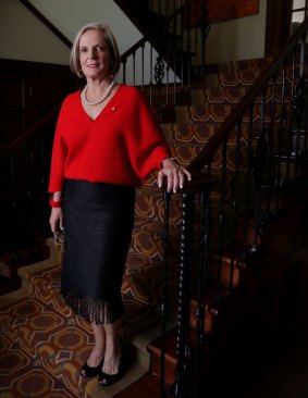 Lucy Turnbull on the "precarious" stairs at The Lodge.
