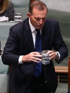 Tony Abbott during question time on Monday.