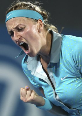 Hear me roar: Petra Kvitova got the better of Jarmila Gajdosova in her semi-final.