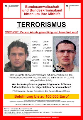 The wanted poster issued by German federal police on Wednesday.