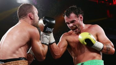 No holding back: Daniel Geale connects with a right uppercut.