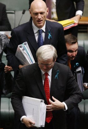 Kevin Rudd and Peter Garrett during happier times.