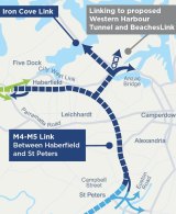 A map showing the M4-M5 link.