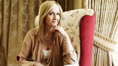 JK Rowling, pictured sitting on something more comfortable, is selling her wooden writing chair.