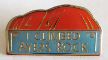 Vintage souvenirs for tourists who climbed Ayers Rock, which is now known as Uluru.