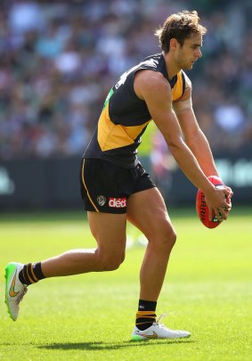 Richmond's Ben Griffiths had a quiet day against the Bulldogs.