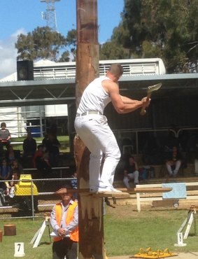 Woodchopping is one of the many and varied forms of entertainment at the Perth Royal Show.