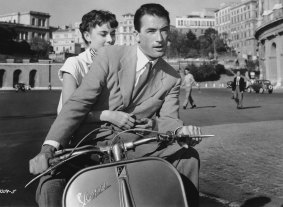 Gregory Peck and Audrey Hepburn in <i>Roman Holiday</i>. 