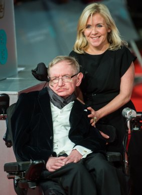 Lucy Hawking and her father Stephen attend the BAFTAs in February.