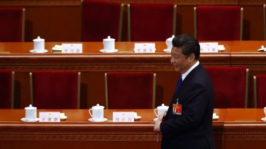 Chinese President Xi Jinping after a closing session of the 12th National People's Congress (NPC) at the Great Hall of the People in Beijing in March.