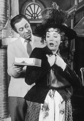 Andrews and Rex Harrison in the Broadway stage production of <i>My Fair Lady</i>.