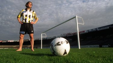 Former Socceroo Kimon Taliadoros pictured when he played for the Collingwood Warriors.