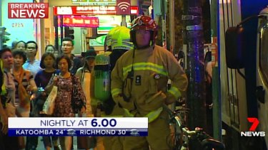 The blast injured at least 16 people, who were assessed by paramedics for cuts and lacerations.