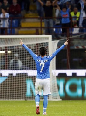 Napoli's Jose Callejon celebrates a goal.