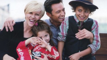 Hugh Jackman with his wife  Deborra-Lee Furness and their children Ava and Oscar.