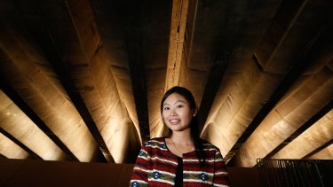 Sydney University student, Amara Kruaval, 23, has researched the use of ultrasonic pulse velocity as a non invasive way to test the health of the Opera House's concrete structure.