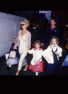 Paula Yates, Michael Hutchence and her three daughters with Geldof, Fifi, Pixie and Peaches, in 1996.
