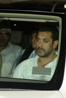Bollywood megastar Salman Khan leaves court after in Mumbai after being sentenced to five years in prison for killing a homeless man in a 2002 hit-and-run.