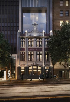 The Collins Street terrace which will become the entrance to one of Melbourne's skinniest skyscrapers.