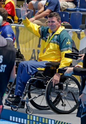 Garry Robinson at Invictus Games 2016, where he competed in swimming, cycling, archery and won a bronze medal.