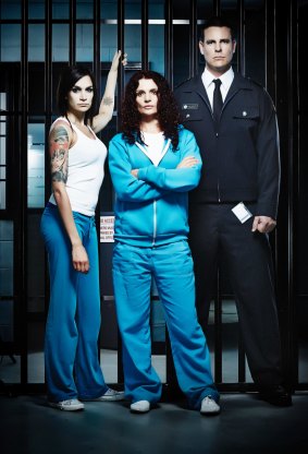 Danielle Cormack (centre) has just negotiated her contract for series four of Wentworth.