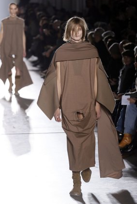 Strategically positioned cutouts turned Rick Owens' catwalk show into a below-the-belt game of peek-a-boo.