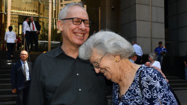 Newcastle Anglican Bishop Greg Thompson and Audrey Nash after the final public hearing to mark the end of the Royal Commission into Institutional Responses to Child Sexual Abuse