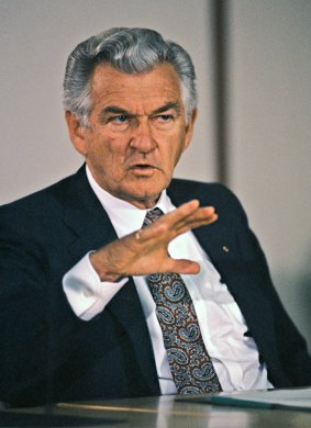 Hawke at the South-East Forest Agreement discussions in October 1990. 