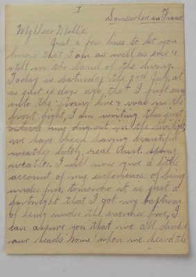 Victor Offe's letter to his sister Mollie details the horrors of the Battle of Fromelles.