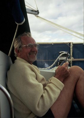 David Moore sailing across the Atlantic.
