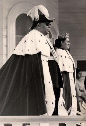 The King of Tonga, Taufa 'ahau Tupou, and his wife, Queen Halaevalu Mata'aho. 