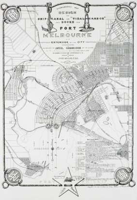 Engineer John Millar in 1860 proposed a shipping canal proposed be built between Port Melbourne and the Yarra near Queens Wharf.