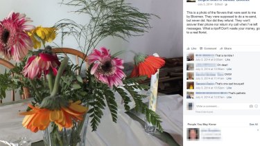 Bloomex customers complain on Facebook about shoddy flowers.