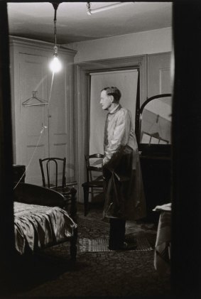 The Backwards Man in his hotel room, N.Y.C. 1961.