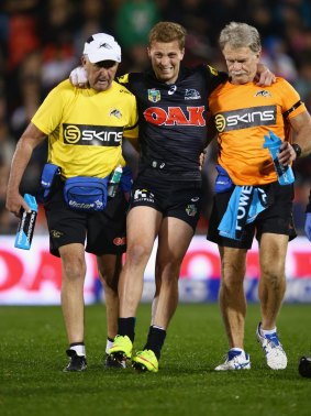 Comeback on hold: Matt Moylan injured his ankle in May.