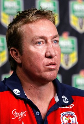 Enraged: Roosters coach Trent Robinson.