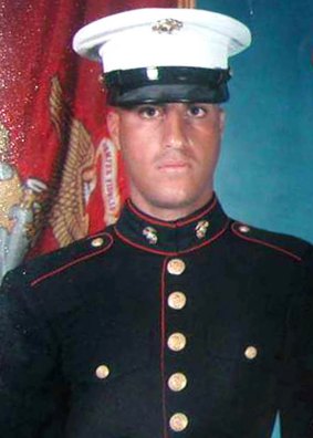 A photo issued by US Marines of  Wassef Ali Hassoun in 2004. 
