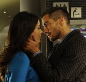 Michelle Monaghan and Jake Gyllenhaal in <i>Source Code</i>.