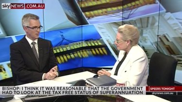David Speers tries without luck to energise Bronwyn Bishop.