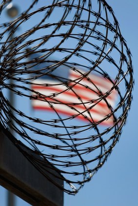 Protective wire around the US military detention centre at Guantanamo Bay, Cuba.