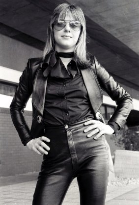 The leather clad queen of rock: Suzi Quatro arrived in Sydney for a series of concerts on 26 November 1974.