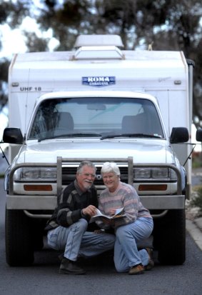 Ray and Lyn Swift of Warramanga, with their Caravan and 4WD.