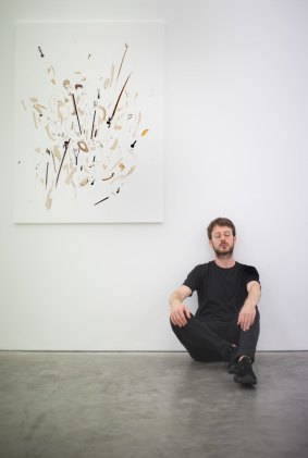 Sound artist Oliver Beer with his exhibition at The Anna Schwartz Gallery.