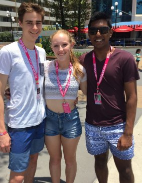 (from left): Adrian Collins,17, Caitlin Johnston,17 and Abhijeet Singa,16.