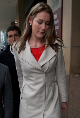 Torie Mackinnon leaves Melbourne Magistrates Court. 