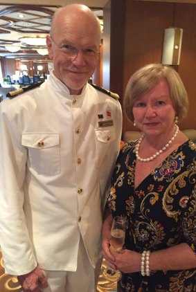 Cunard Commodore Christopher Rynd and wife Julie.