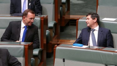 Backbenchers Tony Abbott and Kevin Andrews during Prime Minister Malcolm Turnbull's ministerial statement on national security in November.